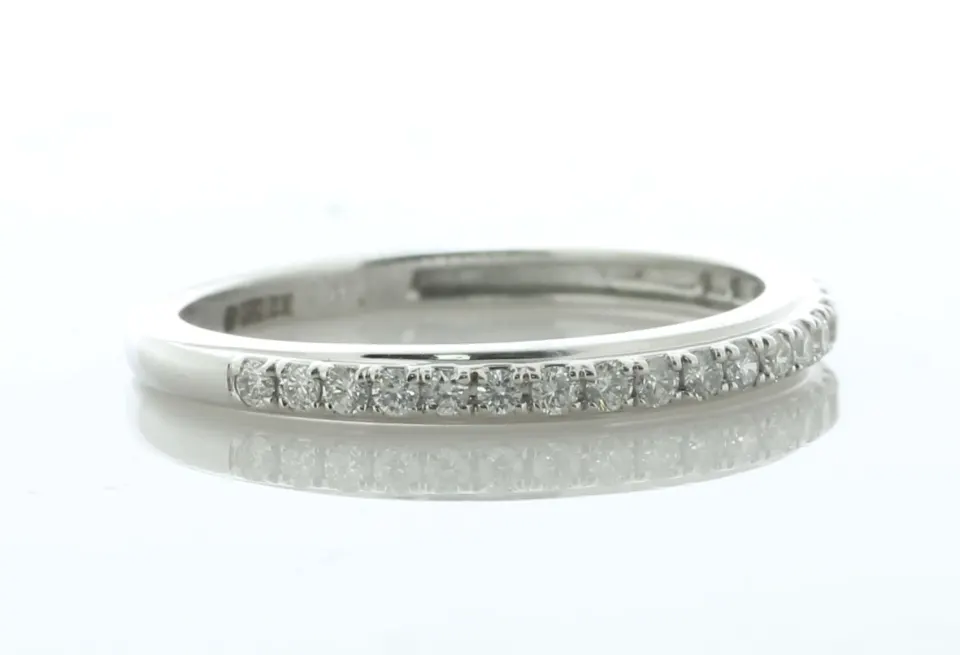 14ct White Gold Semi Eternity Diamond Ring 2mm 0.21 Carats