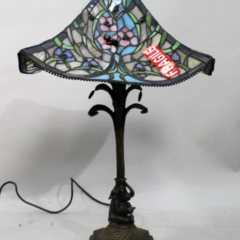 Tiffany Lamp with Elephant Form Base (Some Damage to Shade)