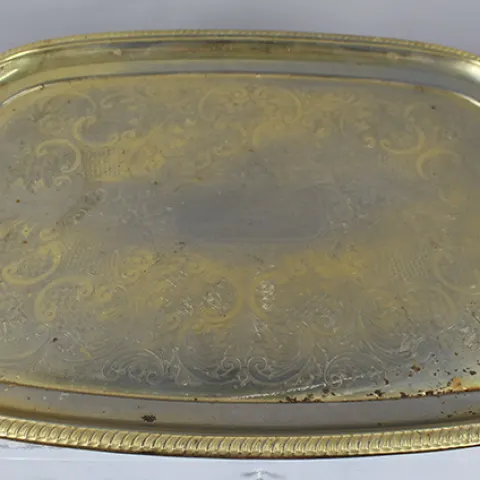 Large Vintage Gold Plated Tray