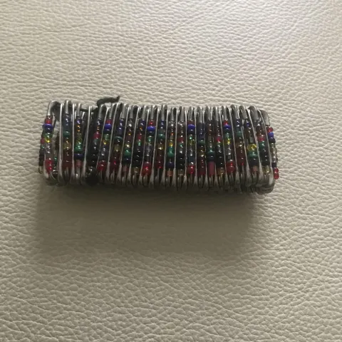 Vintage Safety Pins and Multi Bead Bracelet