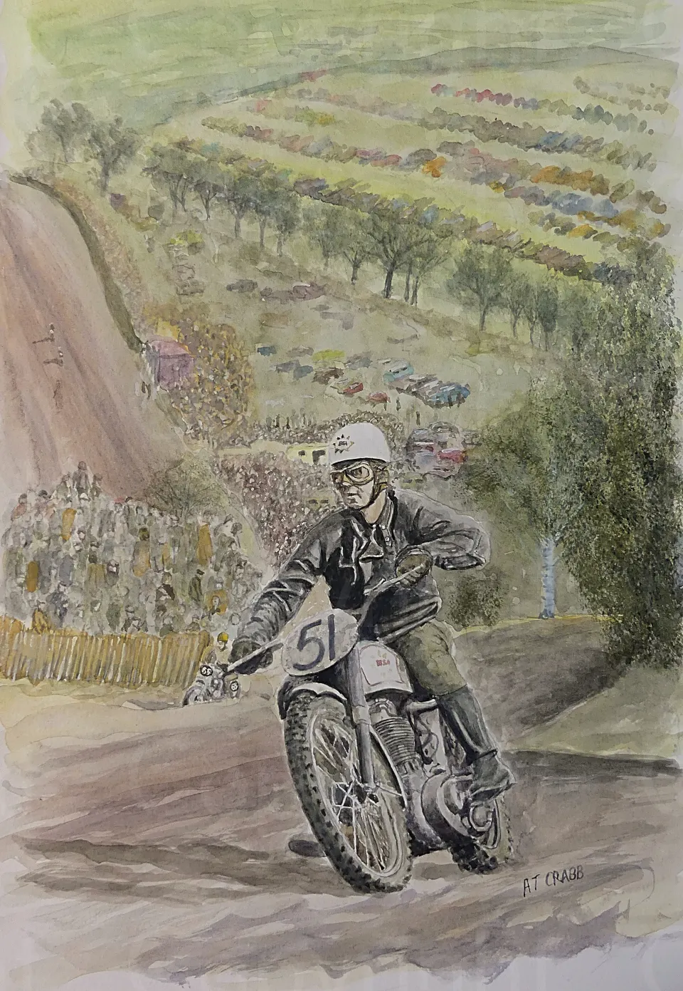 Works BSA Gold Star Motorcross GP 1950's large Metal Wall Art