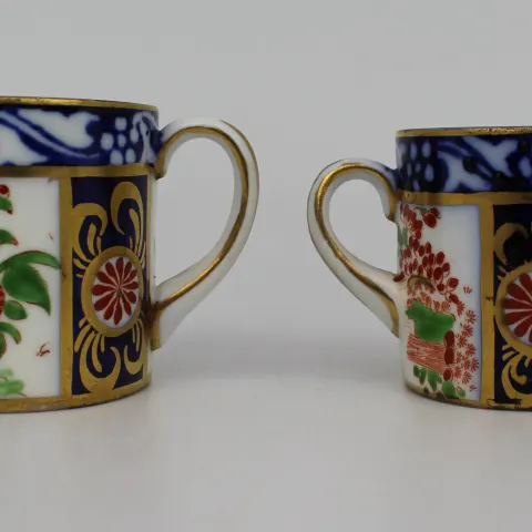 Pair of New Chelsea Staffs Miniature Two Handled Cups c.1920