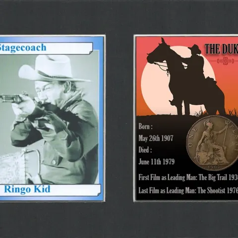John Wayne Cowboy Stagecoach Movie  Mounted Card & Coin Gift Set.