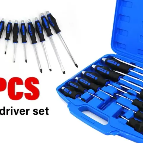 12pc Heavy Duty Magnetic Screwdriver Set – Phillips & Slotted Go-Through PH0–PH4