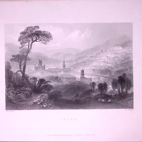 Somerset City of Bath WH Bartlett 1842 Antique Steel Engraving-84