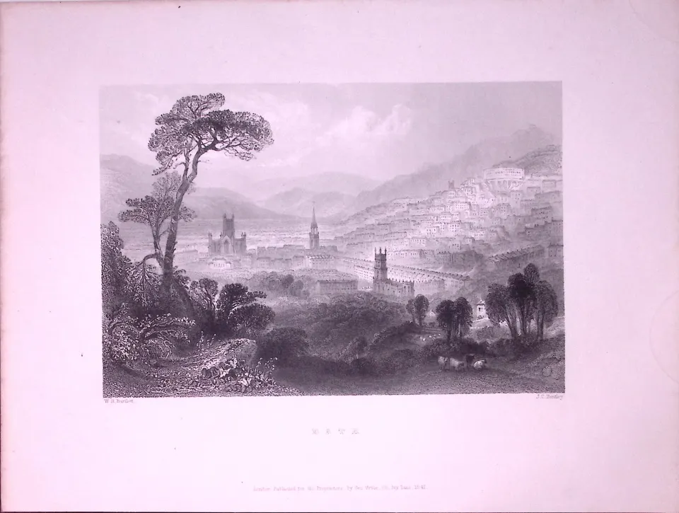Somerset City of Bath WH Bartlett 1842 Antique Steel Engraving-84