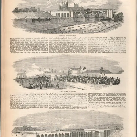 1850 Antique Newspaper Opening of the Great Northern Railway
