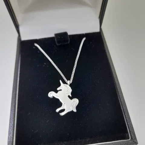 Silver Unicorn Pendant and Chain