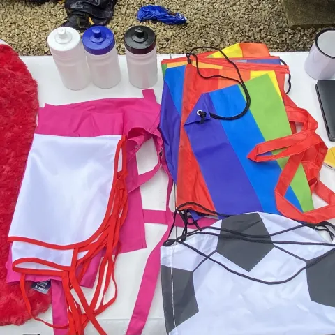 Box of Assorted Drinkware, Power banks, Diaries