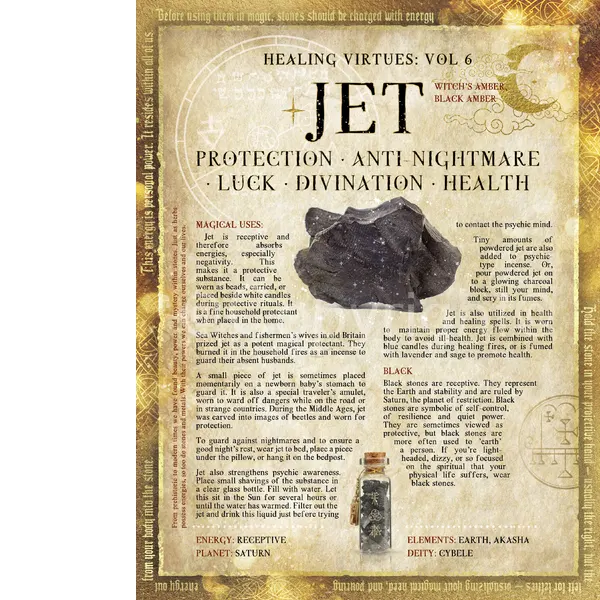 Jet Crystal Gem Stone Healing Virtues Large  Metal Wall Art