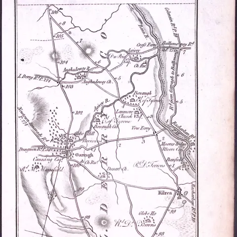 Ireland 245 Years -Old Antique Road Map Colerain, Portrush, Antrim-30
