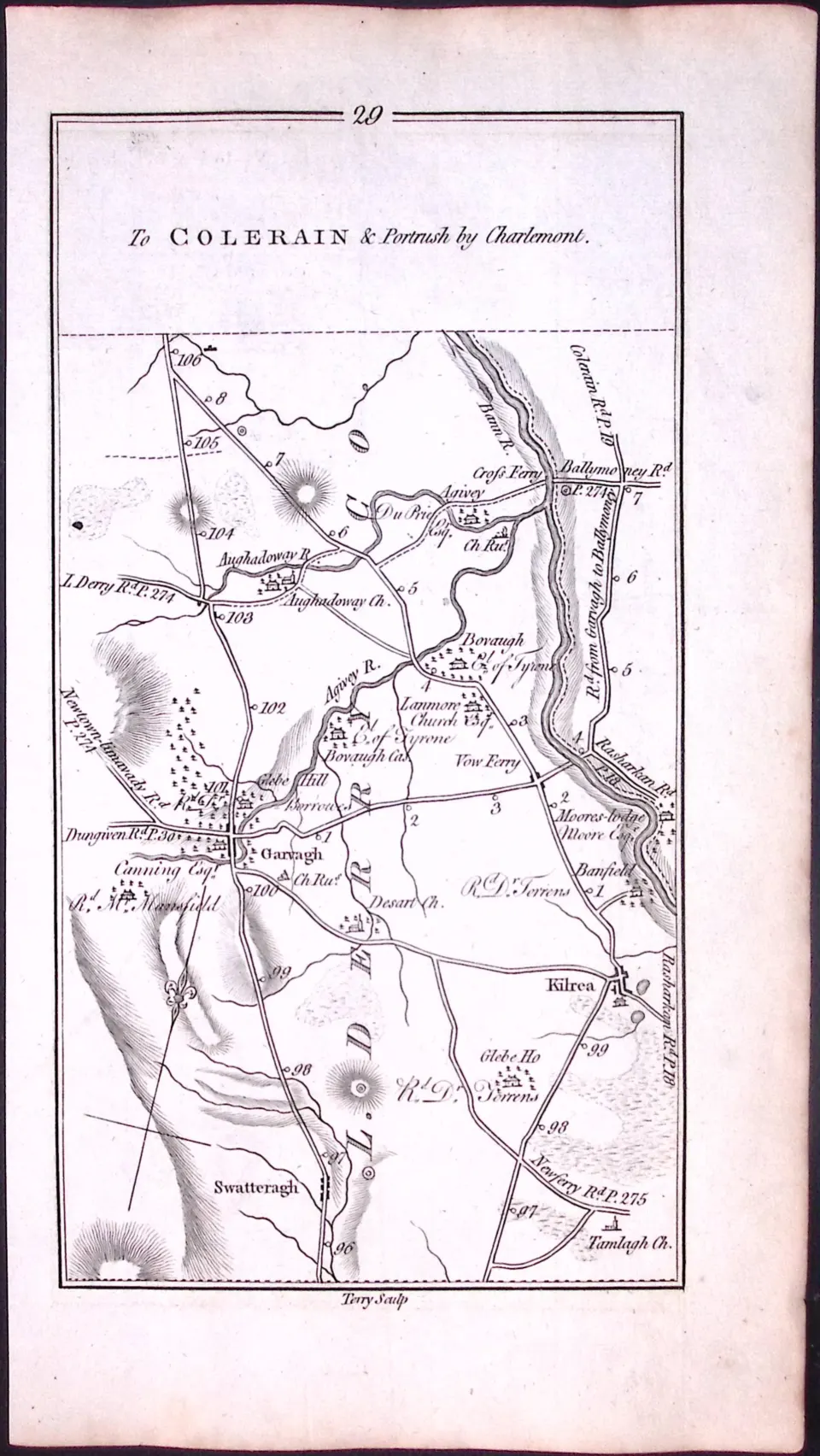 Ireland 245 Years -Old Antique Road Map Colerain, Portrush, Antrim-30