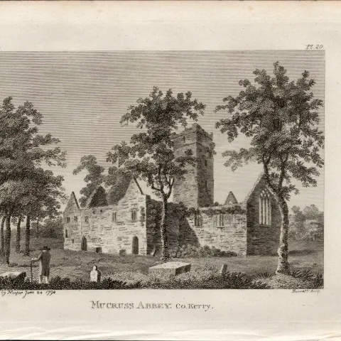 Muckross Abbey  Killarney Rare 1791 Francis Grose Antique Print