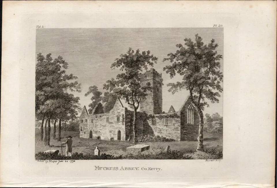 Muckross Abbey  Killarney Rare 1791 Francis Grose Antique Print