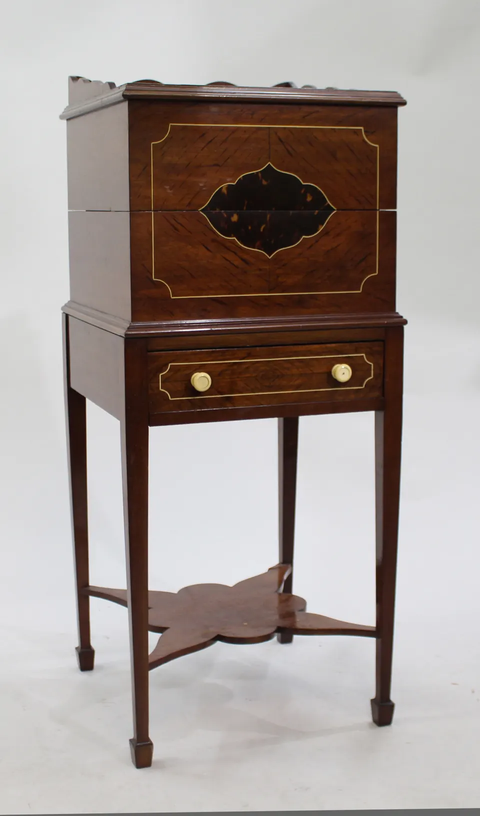 Regency Era Mahogany Works Table with Decorative Inlay