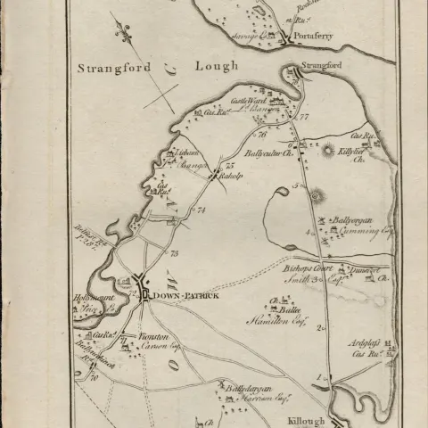 Taylor & Skinner 1777 Ireland Map Downpatrick Killough Strangford Portaferry Newtownards.