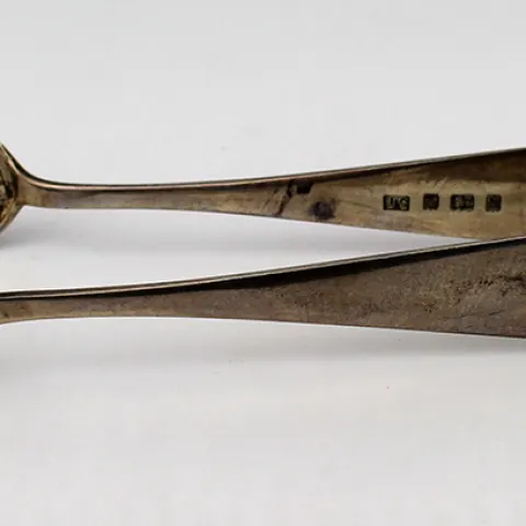 Edwardian Solid Silver Sugar Tongs  Birmingham 1901