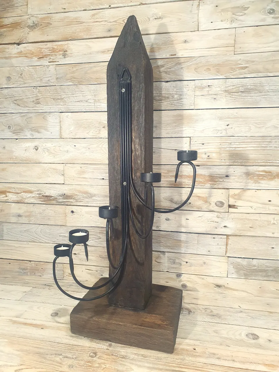 Large Free Standing Bespoke Gothic Style Solid Wood Candle Tree  Rrp £149