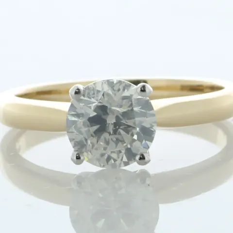 18ct Yellow Gold Single Stone Prong Set Diamond Ring 1.30 Carats