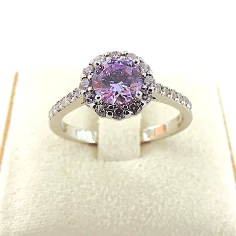 925 Sterling Silver Cubic Zirconia Gemstone Ring 'New'