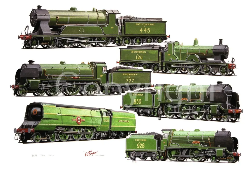 Top Links Southern Railways Steam train Montage Metal Wall Art