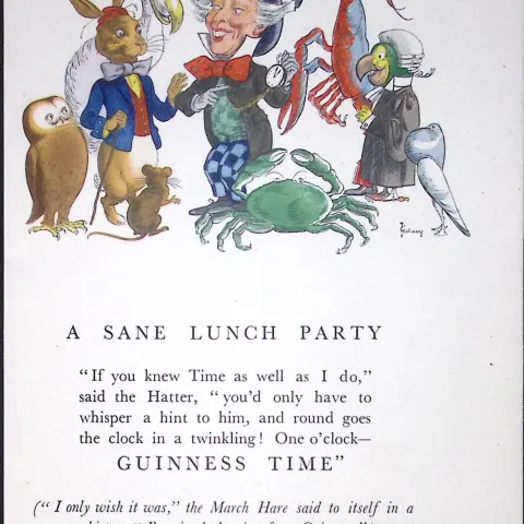 Guinness 92 Years-Old Rare  Illustrated by John Gilroy 1933 The Guinness Alice-1