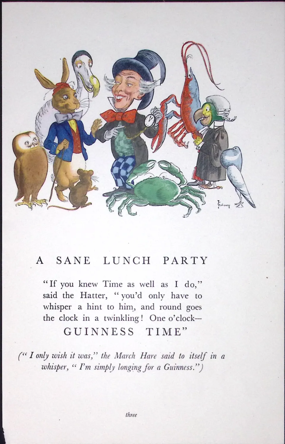 Guinness 92 Years-Old Rare  Illustrated by John Gilroy 1933 The Guinness Alice-1