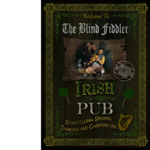  Irish Pub Sign "The Blind Fiddler" Vintage Style Metal Wall Art.