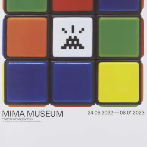 Invader (b. 1969-) Rubikcubist Poster 5  Rubik’s Cube, 2006 – A Mima Exhibition Poster, 2022