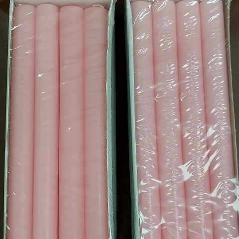 Large pink candles 300 mm x 30 mm. 2 boxes