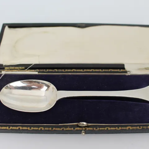 Cased Silver Feeding Spoon by Deakin & Francis