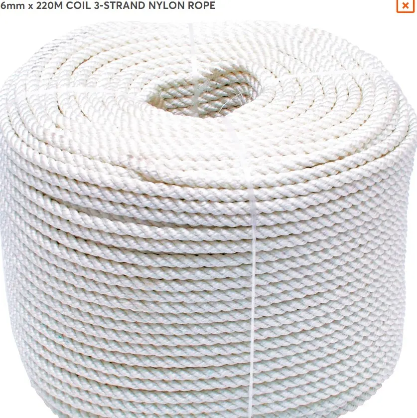6mm x 220M COIL 3-STRAND NYLON ROPE RRP £68.39