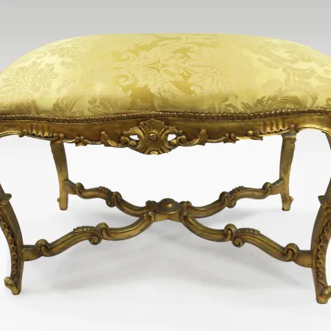 Louis XV Style Giltwood Upholstered Window Seat