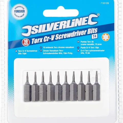 10 X Silverline Packs Of 10 Torx Cr-V Screwdriver Bits