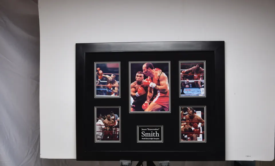 JAMES "BONECRUSHER" SMITH framed original signature presentation