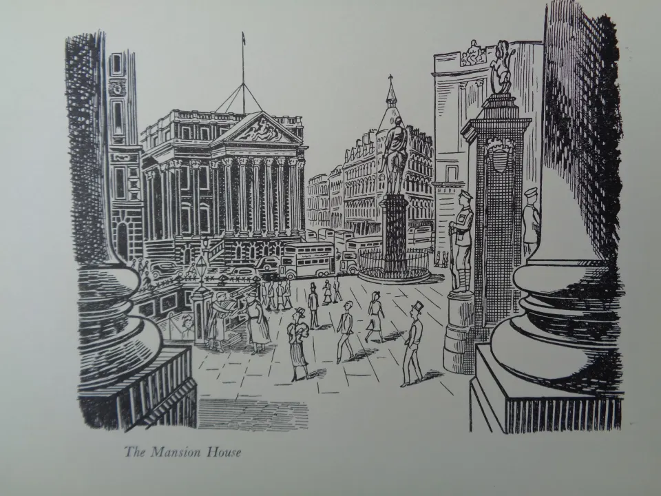 Edward Bawden Original Litograph - London 1 Mansion House