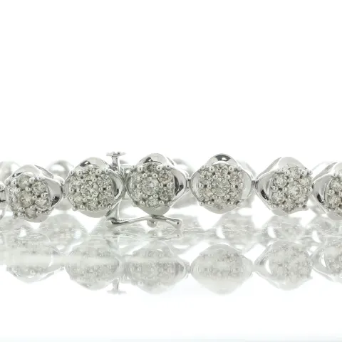 10ct Gold Ladies Dress Diamond Bracelet 6.5 Inch 5.00 Carats