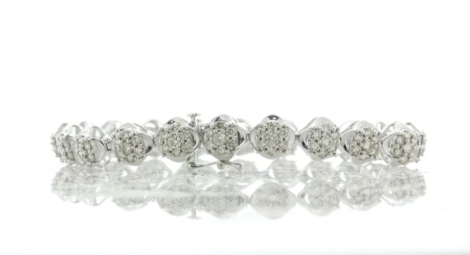 10ct Gold Ladies Dress Diamond Bracelet 6.5 Inch 5.00 Carats