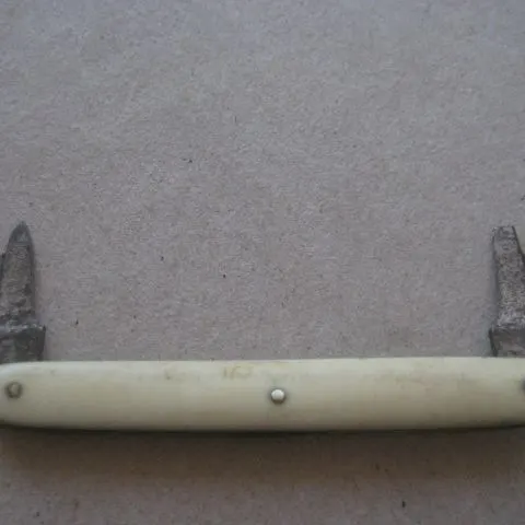 Antique French Bone Hafted Twin Bladed Penknife, c1900