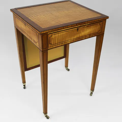 George III Sheraton Satinwood Writing Table