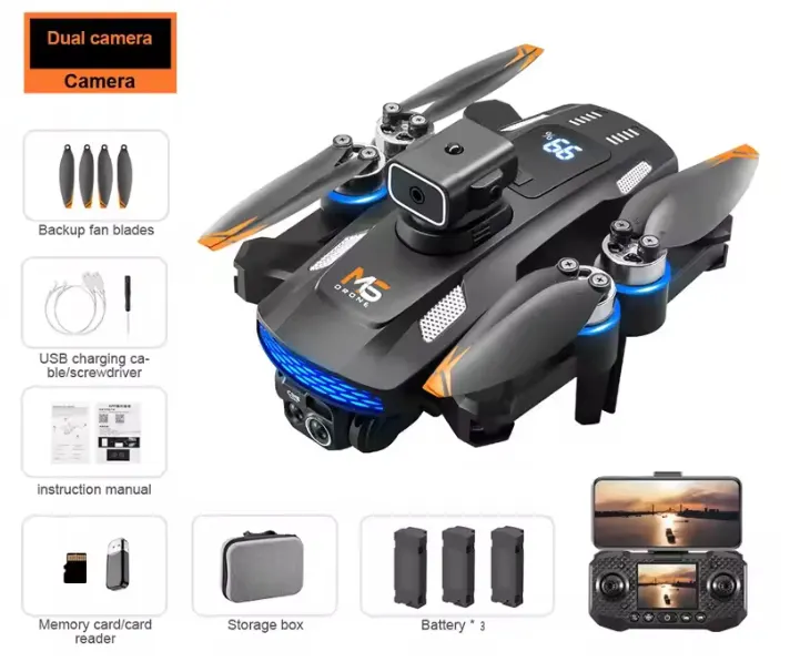 M6 Drone Professional 8K Camera 5G WIFI FPV UAV With Screen Remote Control RC Avoidance 3 Batteries
