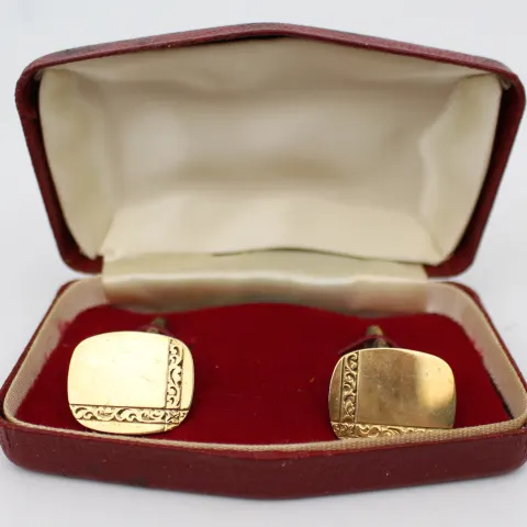 Vintage Silver Gilt Cased Cufflinks
