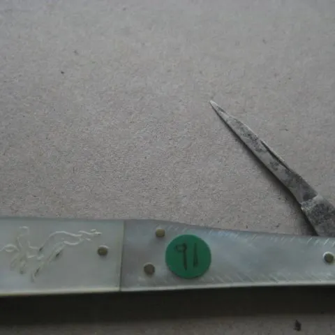 William IV Mother of Pearl Hafted Quill Bladed Folding Fruit Knife