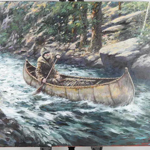 Rare Original Painting by the Late English Artist Joel Kirk.