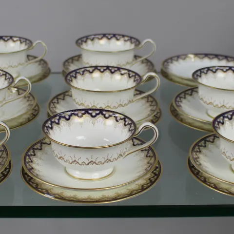 Edwardian Wedgwood Cobalt Blue & White Tea Service