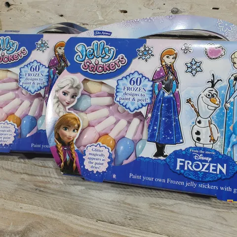 2 x Disney Frozen Jelly Stickers. 60 sticker designs to paint & peel. Glitter paints. Rrp £40