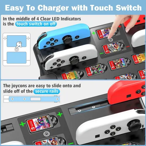 Switch Games Organizer Station with Controller Charger RRP £31.63 L18b