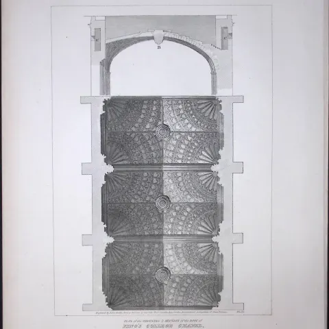 Kings College Cambridge Rare John Britton 191 Years-Old Antique Steel Engraving-10