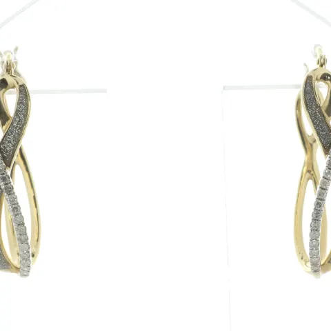 14ct Yellow Gold 'Infinity' Diamond Hoop Earring 0.25 Carats