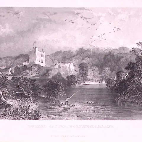 Bothal Castle Northumberland 1835 Antique Steel Engraving-20-TR